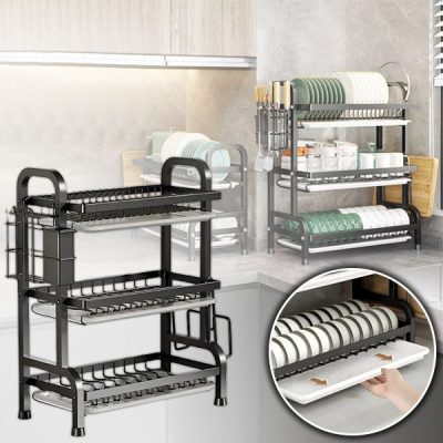 Chytrý vícevrstvý stojan na nádobí pro rychlé a efektivní sušení nádobí | DRYSTACK