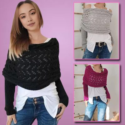 Pletený šátek s rukávy | KNITKA