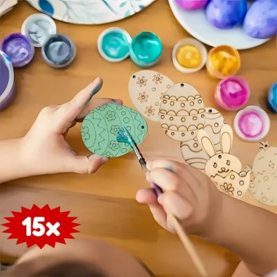 Velikonoční dřevěná vajíčka (15ks) | EGGNAMENTIFY
