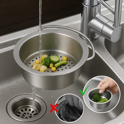 Odkapávací koš, který snadno filtruje a ukládá | EVOSINK