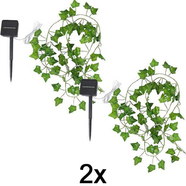 2x Solární světýlka s umělými listy břečťanu (5 m) | LEAFGLO