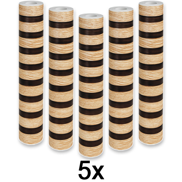5x Elegantní nástěnná samolepka s efektem dřeva | LINEWALL